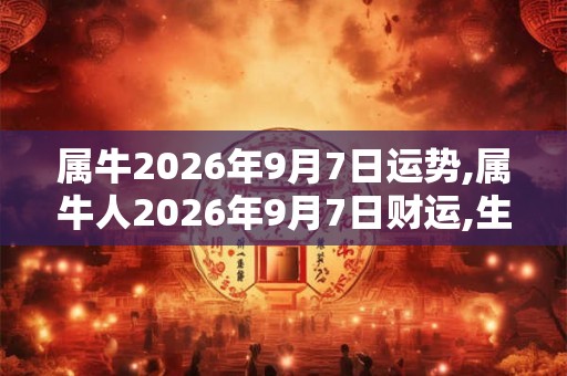 属牛2026年9月7日运势,属牛人2026年9月7日财运,生肖牛2026年9月7日运势