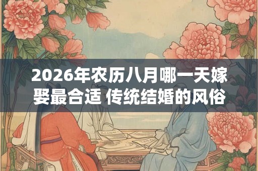 2026年农历八月哪一天嫁娶最合适 传统结婚的风俗流程