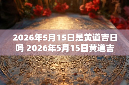 2026年5月15日是黄道吉日吗 2026年5月15日黄道吉日吗