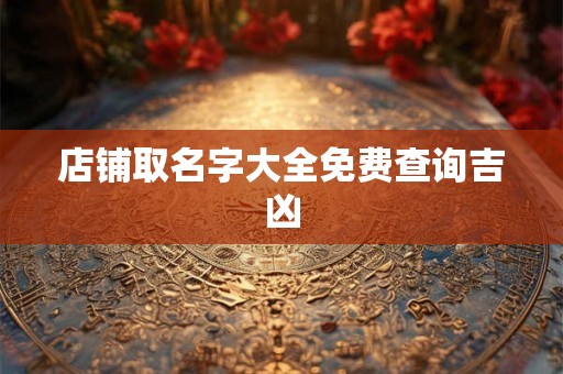 店铺取名字大全免费查询吉凶 店铺取名字大全免费查询吉凶