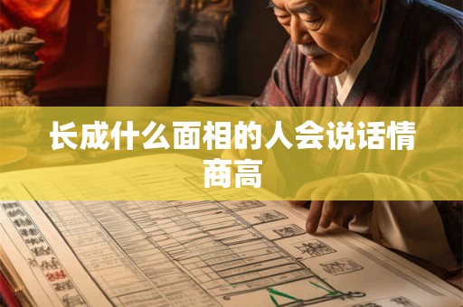 长成什么面相的人会说话情商高