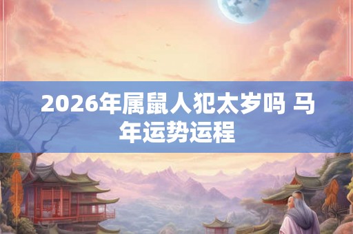 2026年属鼠人犯太岁吗 马年运势运程