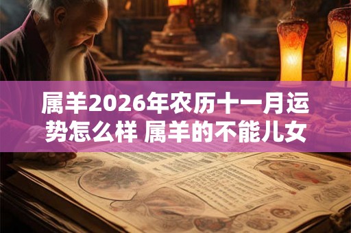 属羊2026年农历十一月运势怎么样 属羊的不能儿女双全真的吗 属羊2026年农历十一月运势怎么样 属羊的不能儿女双全真的吗