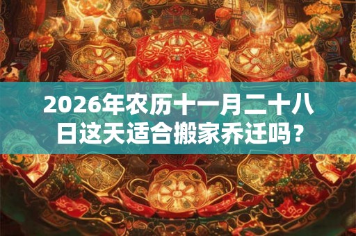 2026年农历十一月二十八日这天适合搬家乔迁吗？