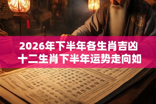 2026年下半年各生肖吉凶 十二生肖下半年运势走向如何 2026年下半年各生肖吉凶 十二生肖下半年运势走向如何