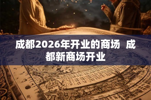 成都2026年开业的商场  成都新商场开业