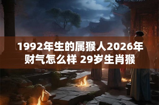 1992年生的属猴人2026年财气怎么样 29岁生肖猴