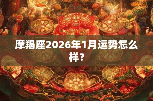 摩羯座2026年1月运势怎么样？