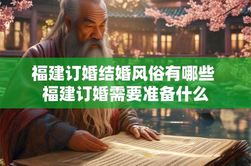 福建订婚结婚风俗有哪些 福建订婚需要准备什么 福建订婚结婚风俗有哪些 福建订婚需要准备什么
