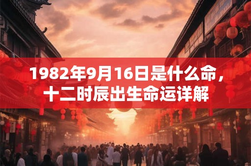 1982年9月16日是什么命,十二时辰出生命运详解 1982年9月16日是什么命,十二时辰出生命运详解