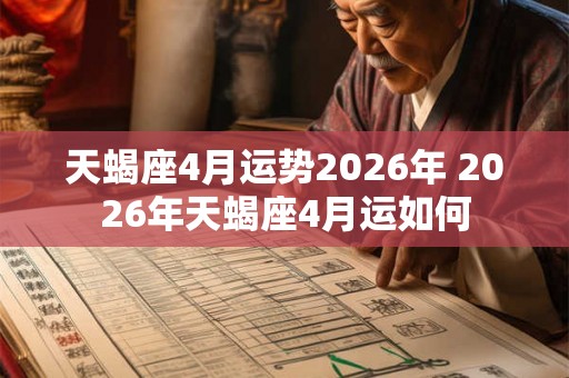 天蝎座4月运势2026年 2026年天蝎座4月运如何 天蝎座4月运势2026年 2026年天蝎座4月运如何
