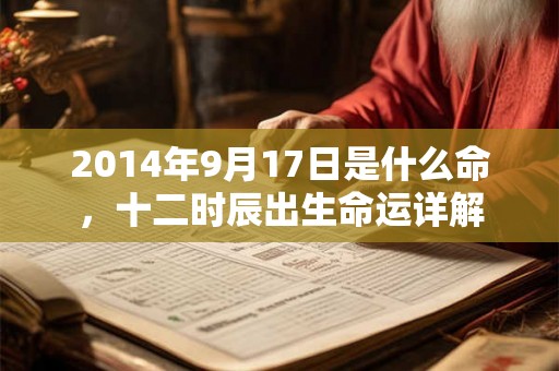 2014年9月17日是什么命，十二时辰出生命运详解