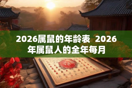 2026属鼠的年龄表 2026年属鼠人的全年每月 2026属鼠的年龄表 2026年属鼠人的全年每月