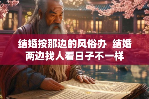 结婚按那边的风俗办  结婚两边找人看日子不一样