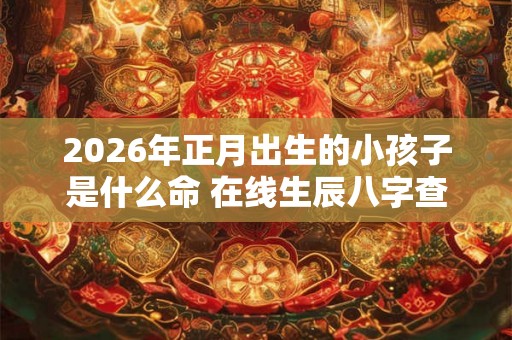 2026年正月出生的小孩子是什么命 在线生辰八字查询