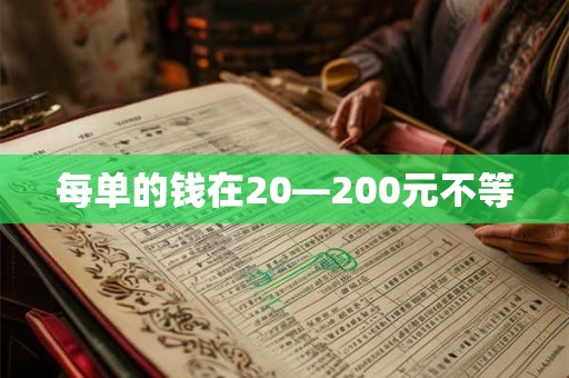 每单的钱在20—200元不等
