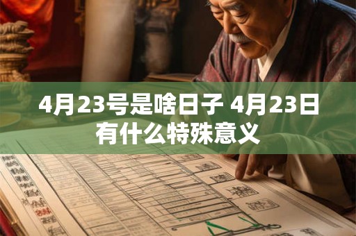 4月23号是啥日子 4月23日有什么特殊意义 4月23号是啥日子 4月23日有什么特殊意义