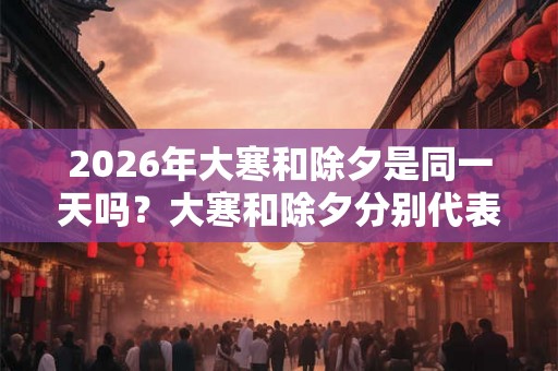 2026年大寒和除夕是同一天吗？大寒和除夕分别代表什么