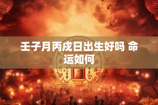 壬子月丙戌日出生好吗 命运如何