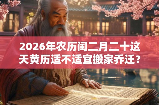 2026年农历闰二月二十这天黄历适不适宜搬家乔迁? 2026年农历闰二月二十这天黄历适不适宜搬家乔迁?