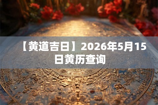 【黄道吉日】2026年5月15日黄历查询