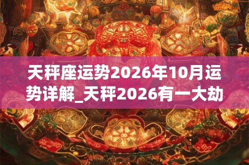 天秤座运势2026年10月运势详解_天秤2026有一大劫
