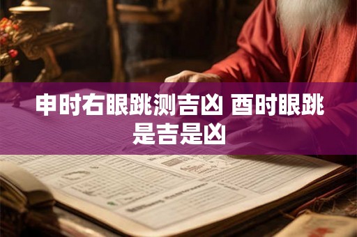 申时右眼跳测吉凶 酉时眼跳是吉是凶