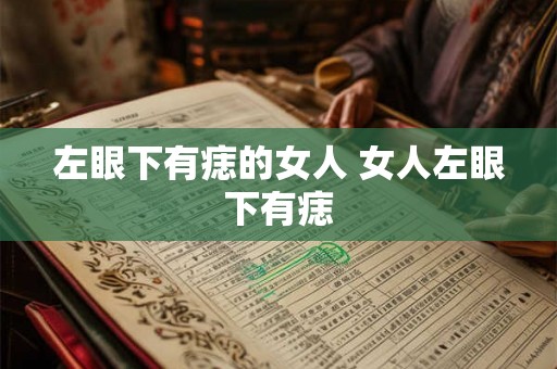 左眼下有痣的女人 女人左眼下有痣 左眼下有痣的女人 女人左眼下有痣