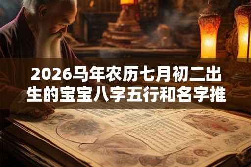 2026马年农历七月初二出生的宝宝八字五行和名字推荐