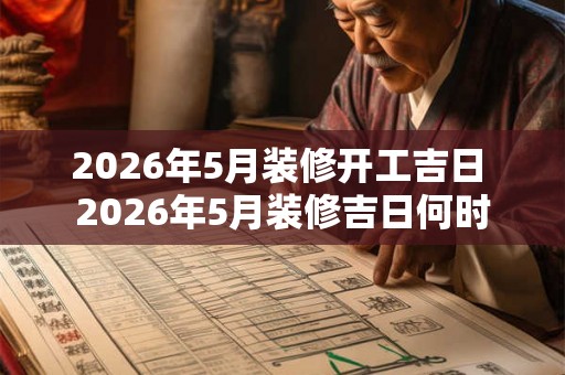 2026年5月装修开工吉日 2026年5月装修吉日何时