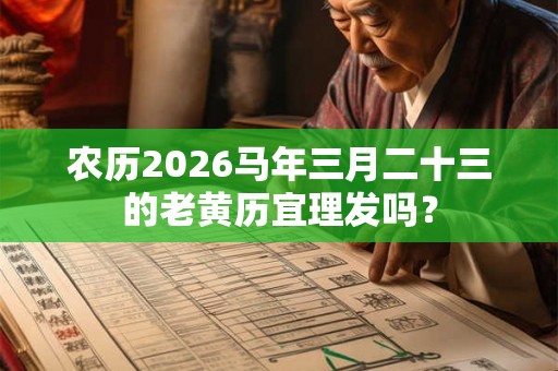 农历2026马年三月二十三的老黄历宜理发吗？