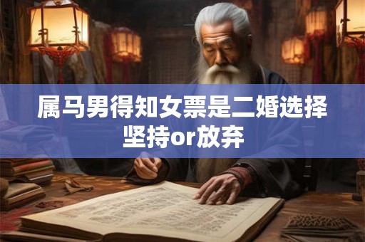 属马男得知女票是二婚选择坚持or放弃