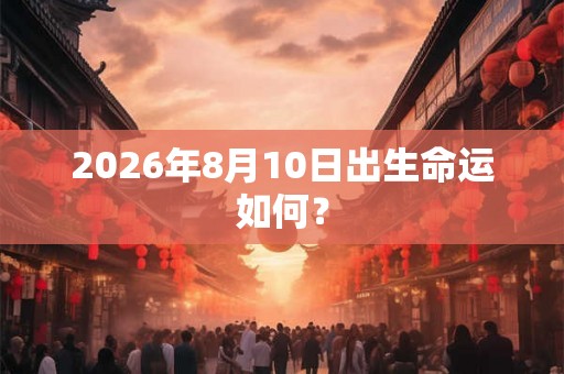 2026年8月10日出生命运如何？