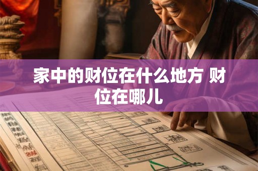 家中的财位在什么地方 财位在哪儿