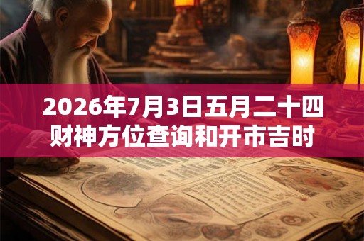 2026年7月3日五月二十四财神方位查询和开市吉时