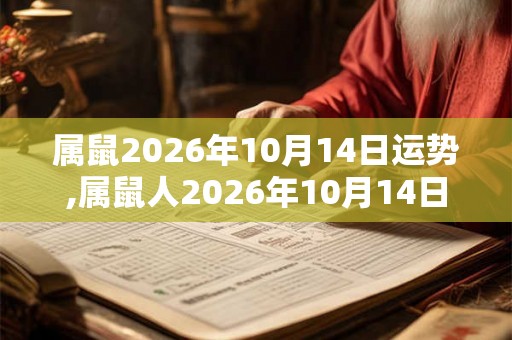 属鼠2026年10月14日运势,属鼠人2026年10月14日财运,生肖鼠2026年10月14日运势