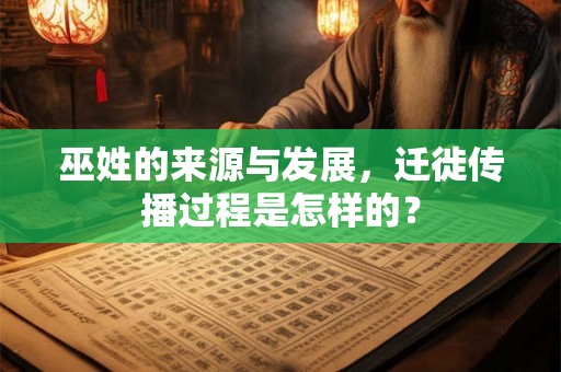 巫姓的来源与发展，迁徙传播过程是怎样的？