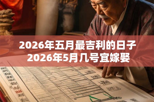 2026年五月最吉利的日子 2026年5月几号宜嫁娶