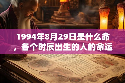 1994年8月29日是什么命，各个时辰出生的人的命运