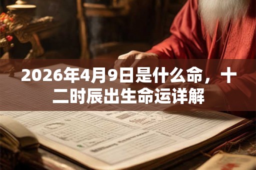 2026年4月9日是什么命，十二时辰出生命运详解