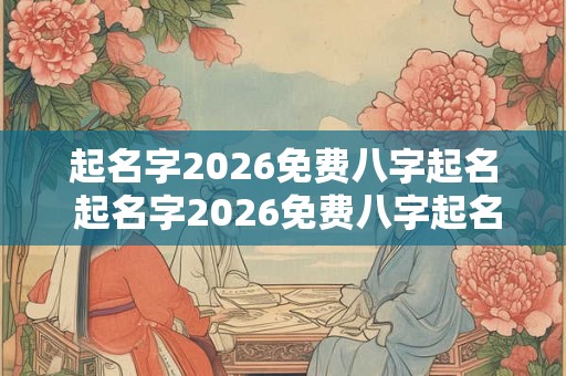 起名字2026免费八字起名 起名字2026免费八字起名马年
