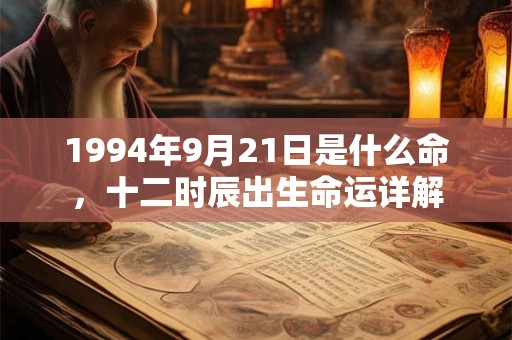 1994年9月21日是什么命，十二时辰出生命运详解