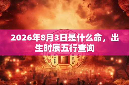 2026年8月3日是什么命，出生时辰五行查询
