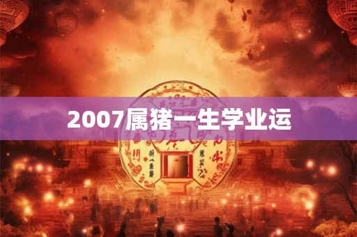 2007属猪一生学业运 2007属猪一生学业运