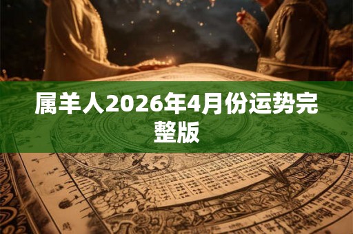 属羊人2026年4月份运势完整版