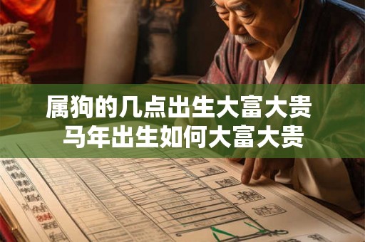 属狗的几点出生大富大贵 马年出生如何大富大贵