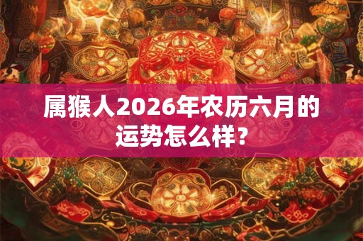 属猴人2026年农历六月的运势怎么样？