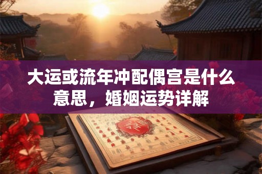 大运或流年冲配偶宫是什么意思，婚姻运势详解