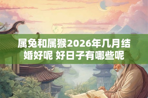 属兔和属猴2026年几月结婚好呢 好日子有哪些呢 属兔和属猴2026年几月结婚好呢 好日子有哪些呢