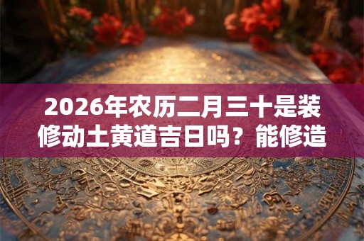 2026年农历二月三十是装修动土黄道吉日吗？能修造不